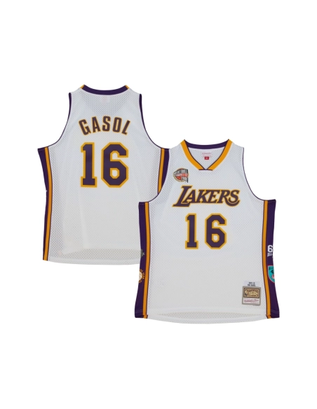 Unisex Los Angeles Lakers Pau Gasol White Hall of Fame Class of 2023 Throwback Swingman Jersey,Los Angeles Lakers,NBA,JERSEY wit