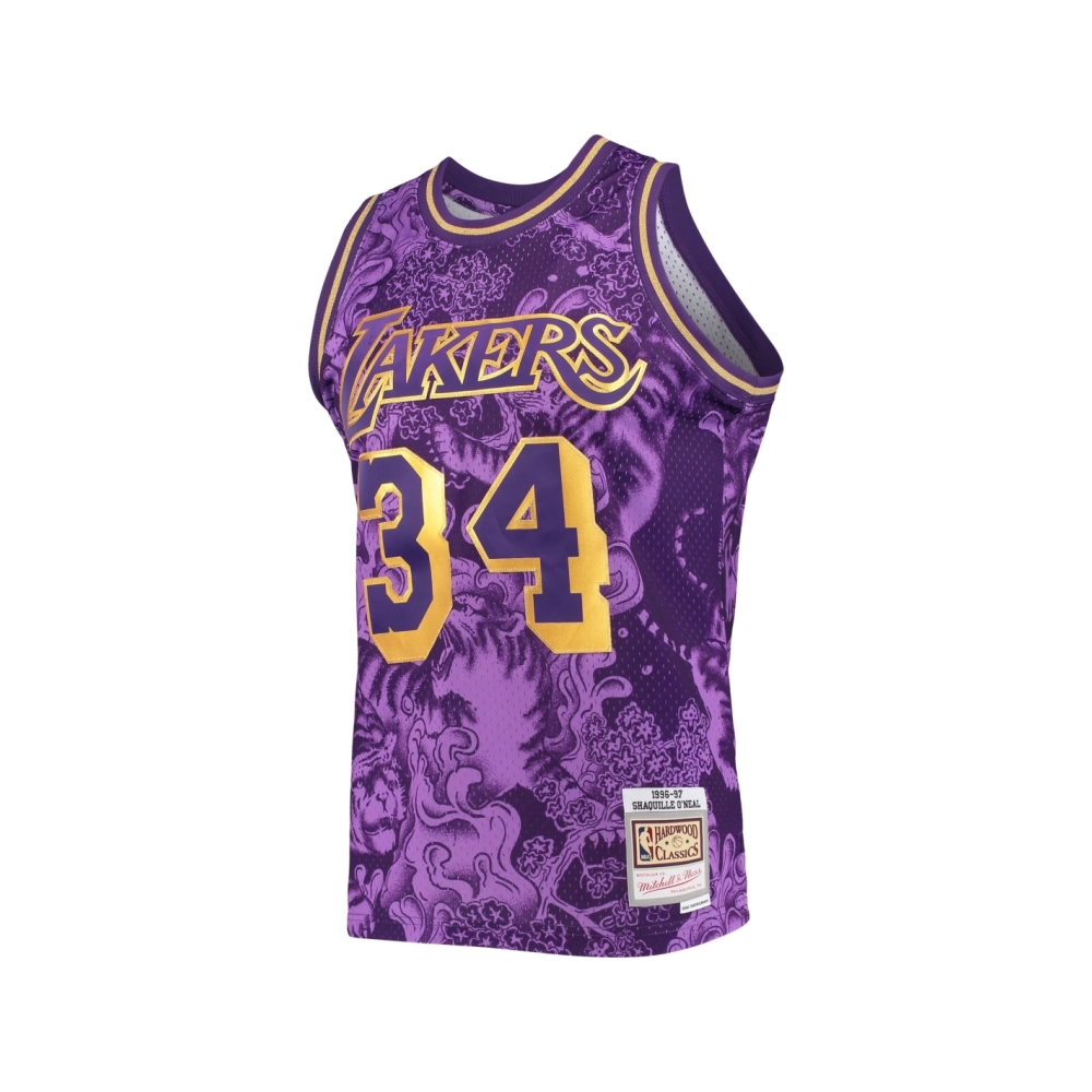 Mens Los Angeles Lakers Shaquille ONeal Purple Hardwood Classics 1996 97 Lunar New Year Swingman Jersey,Los Angeles Lakers,NBA,J