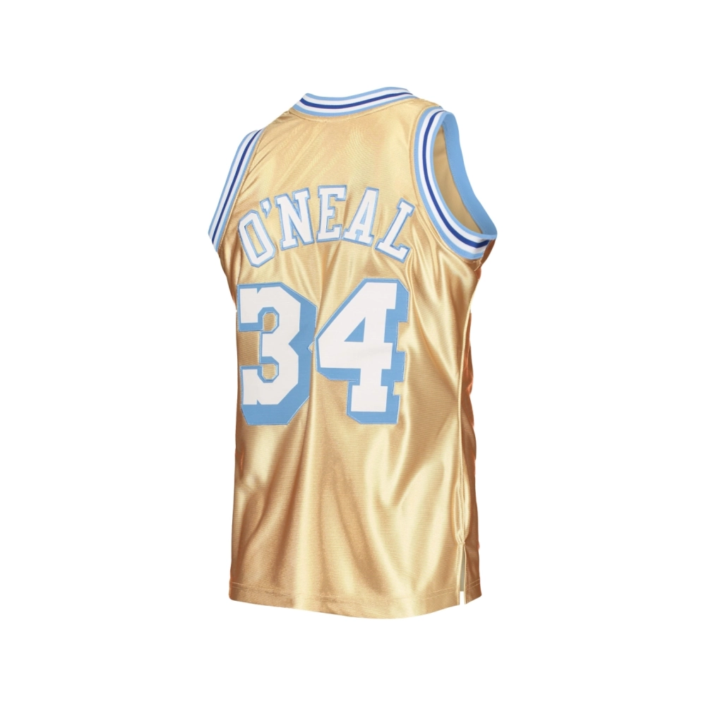 Mens Los Angeles Lakers Shaquille ONeal Gold 75th Anniversary 1996 97 Hardwood Classics Swingman Jersey,Los Angeles Lakers,NBA,J