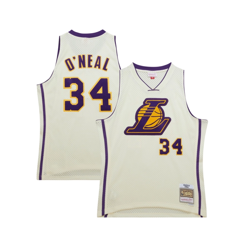 Mens Los Angeles Lakers Shaquille ONeal Cream Chainstitch Swingman Jersey,Los Angeles Lakers,NBA,JERSEY with free shipping