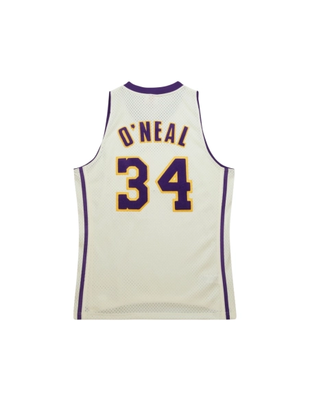 Mens Los Angeles Lakers Shaquille ONeal Cream Chainstitch Swingman Jersey,Los Angeles Lakers,NBA,JERSEY with free shipping