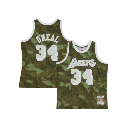 Mens Los Angeles Lakers Shaquille ONeal Camo Hardwood Classics 1996 97 Ghost Green Swingman Jersey,Los Angeles Lakers,NBA,JERSEY