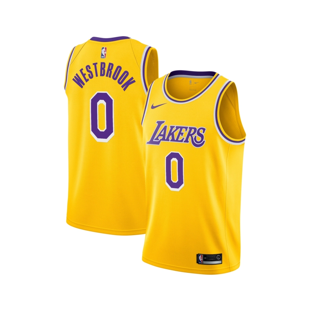 Mens Los Angeles Lakers Russell Westbrook Gold 2020 21 Swingman Player Jersey - Icon Edition,Los Angeles Lakers,NBA,JERSEY with 