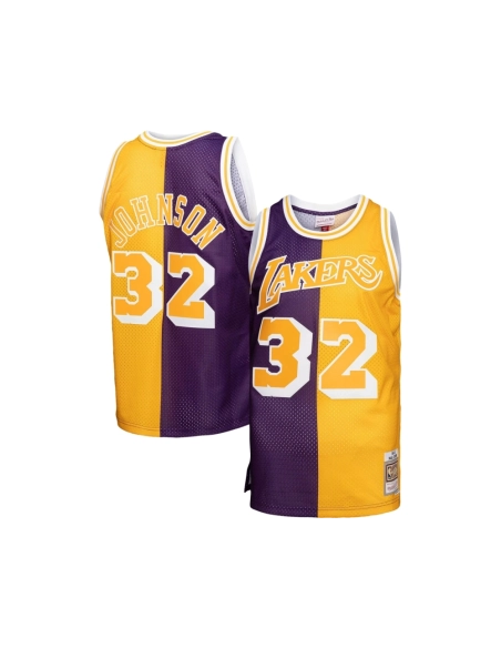 Mens Los Angeles Lakers Purple Gold Big Tall Hardwood Classics 1984 85 Split Swingman Jersey,Los Angeles Lakers,NBA,JERSEY with 