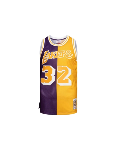 Mens Los Angeles Lakers Purple Gold Big Tall Hardwood Classics 1984 85 Split Swingman Jersey,Los Angeles Lakers,NBA,JERSEY with 
