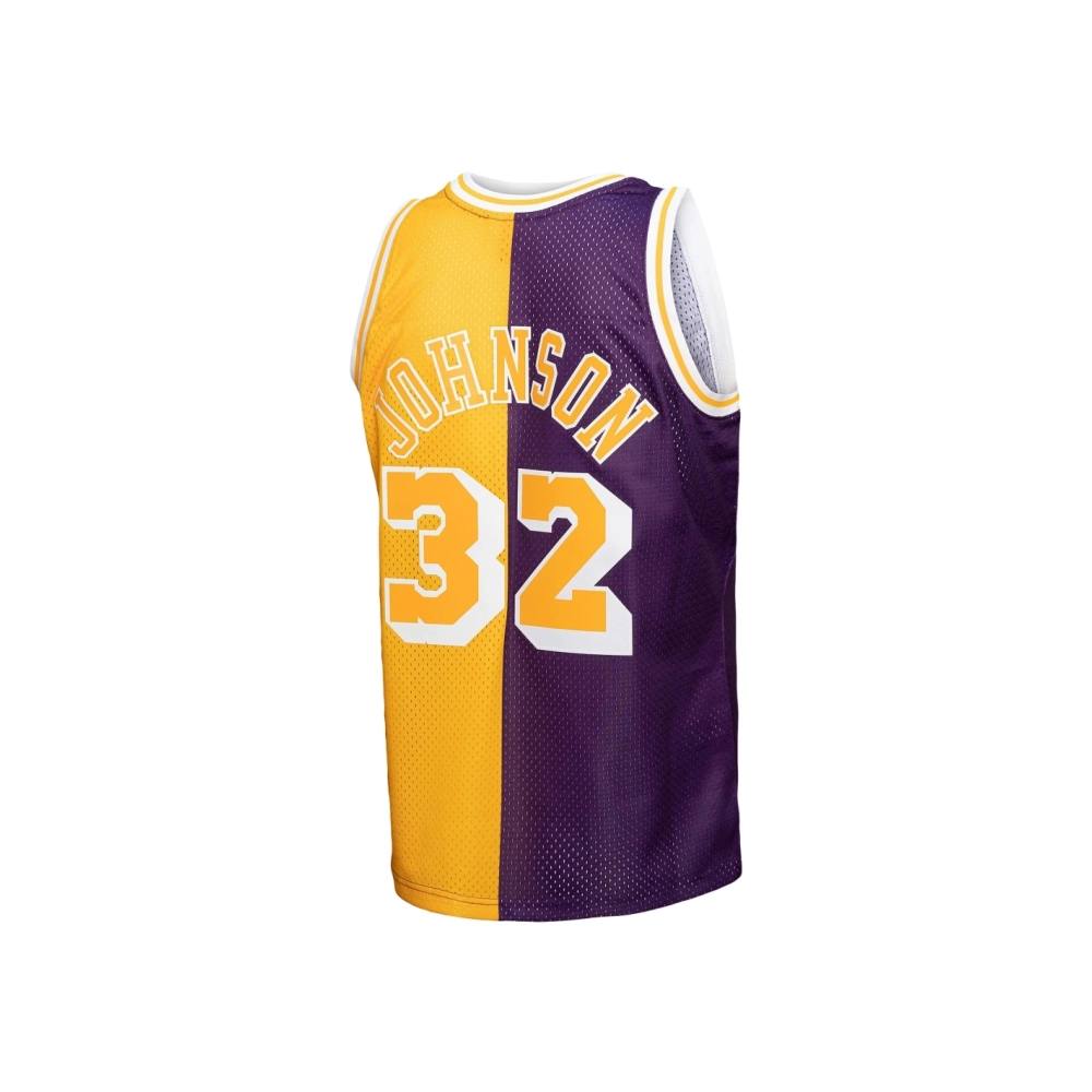Mens Los Angeles Lakers Purple Gold Big Tall Hardwood Classics 1984 85 Split Swingman Jersey,Los Angeles Lakers,NBA,JERSEY with 