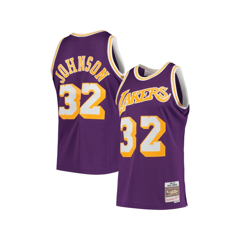 Mens Los Angeles Lakers Magic Johnson Purple 1984 85 Hardwood Classics Swingman Jersey,Los Angeles Lakers,NBA,JERSEY with free s
