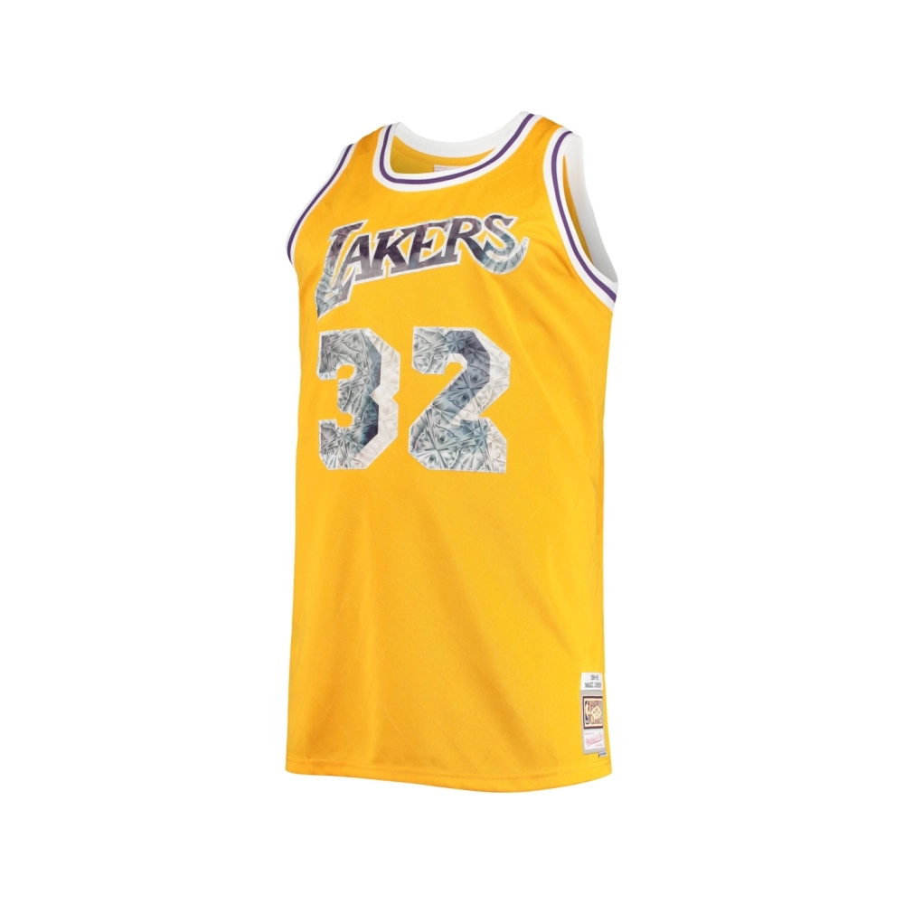 Mens Los Angeles Lakers Magic Johnson Gold Big Tall 1984 85 NBA 75th Anniversary Diamond Swingman Jersey,Los Angeles Lakers,NBA,