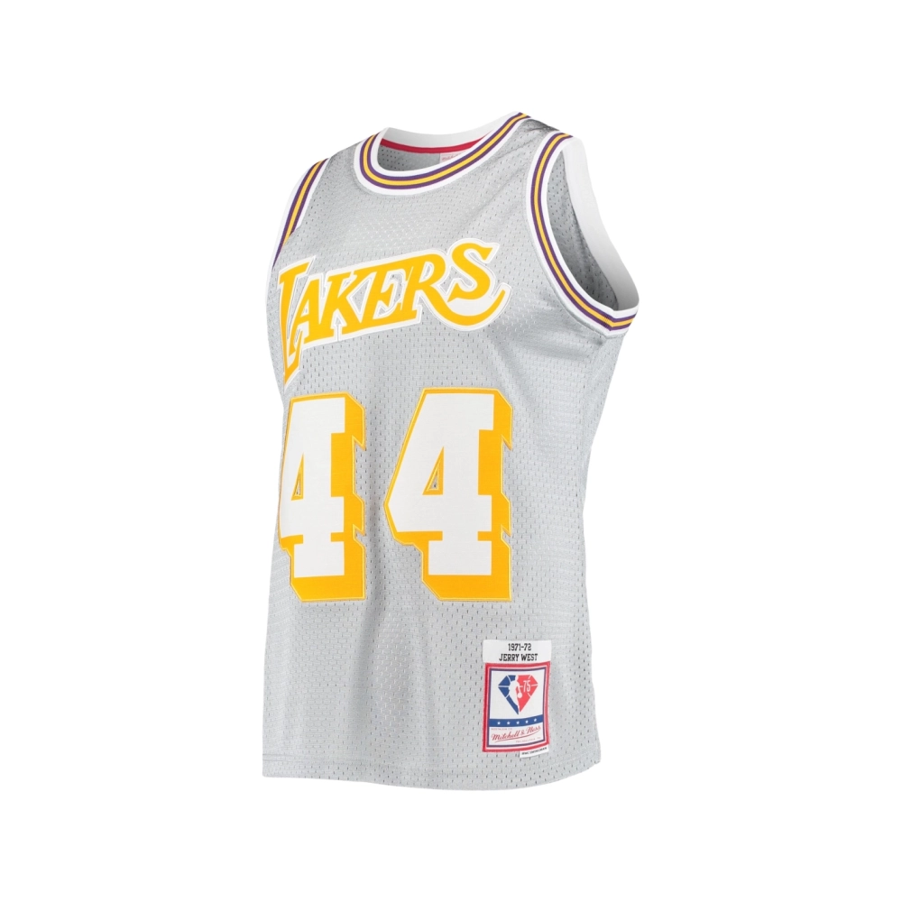 Mens Los Angeles Lakers Jerry West Silver 75th Anniversary 1971 72 Hardwood Classics Swingman Jersey,Los Angeles Lakers,NBA,JERS