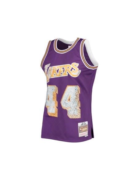 Mens Los Angeles Lakers Jerry West Purple 1971 72 Hardwood Classics NBA 75th Anniversary Diamond Swingman Jersey,Los Angeles Lak