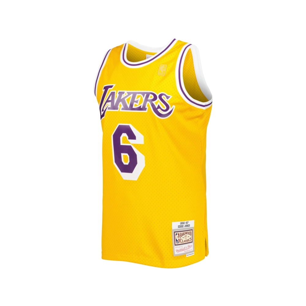 Mens Los Angeles Lakers Eddie Jones Gold 1996 97 Hardwood Classics Swingman Jersey,Los Angeles Lakers,NBA,JERSEY with free shipp