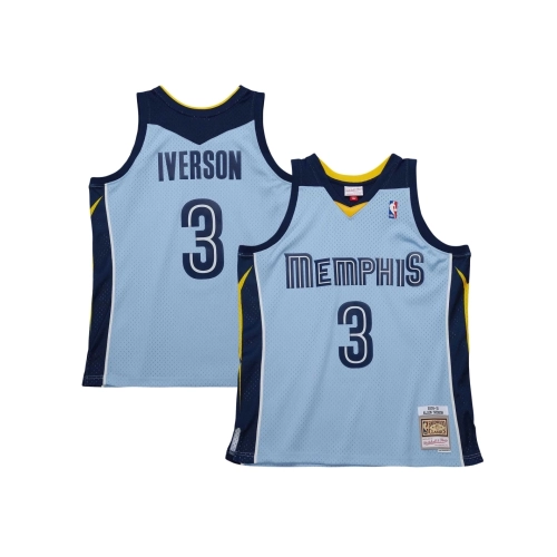 Mens Memphis Grizzlies Allen Iverson Light Blue 2009 10 Hardwood Classics Swingman Jersey,Memphis Grizzlies,NBA,JERSEY with free