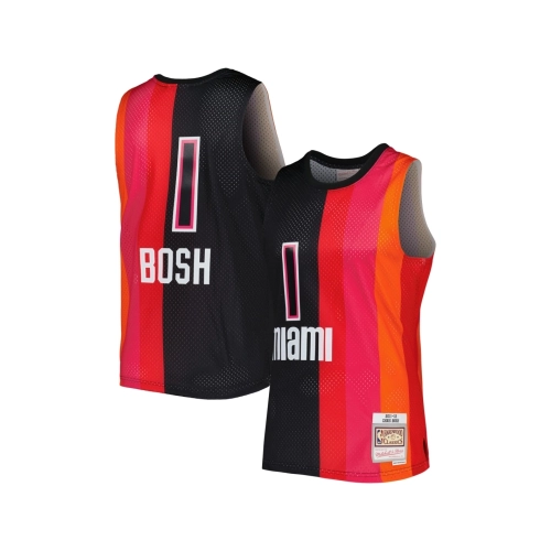 Mens Miami Heat Chris Bosh Black Red Hardwood Classics 2011 12 Split Swingman Jersey,Miami Heat,NBA,JERSEY with free shipping
