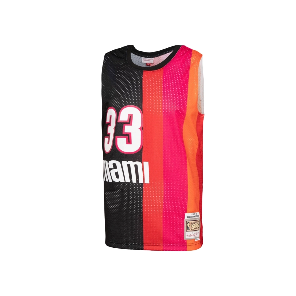 Mens Miami Heat Alonzo Mourning Black Red Hardwood Classics 2005 06 Split Swingman Jersey,Miami Heat,NBA,JERSEY with free shippi