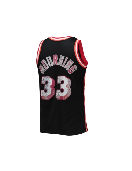 Mens Miami Heat Alonzo Mourning Black 1996 97 Hardwood Classics NBA 75th Anniversary Diamond Swingman Jersey,Miami Heat,NBA,JERS