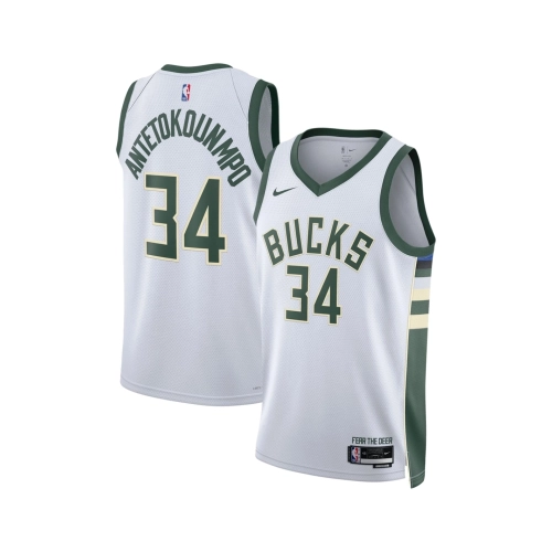 Unisex Milwaukee Bucks Giannis Antetokounmpo White Swingman Jersey - Association Edition,Milwaukee Bucks,NBA,JERSEY with free sh