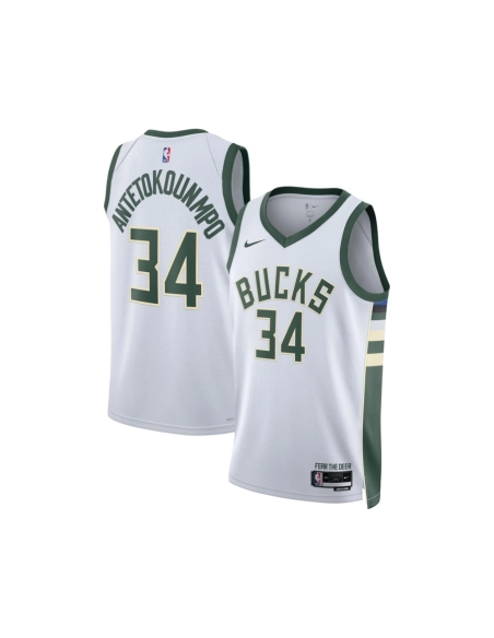 Unisex Milwaukee Bucks Giannis Antetokounmpo White Swingman Jersey - Association Edition,Milwaukee Bucks,NBA,JERSEY with free sh
