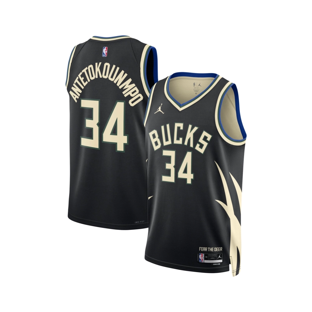Unisex Milwaukee Bucks Giannis Antetokounmpo Black Swingman Jersey - Statement Edition,Milwaukee Bucks,NBA,JERSEY with free ship