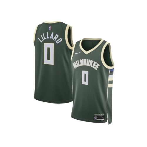 Unisex Milwaukee Bucks Damian Lillard Hunter Green Swingman Jersey - Icon Edition,Milwaukee Bucks,NBA,JERSEY with free shipping