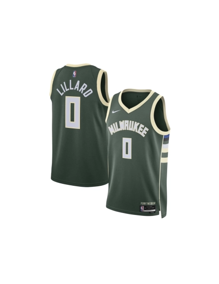 Unisex Milwaukee Bucks Damian Lillard Hunter Green Swingman Jersey - Icon Edition,Milwaukee Bucks,NBA,JERSEY with free shipping