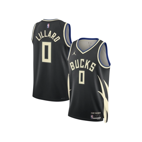 Unisex Milwaukee Bucks Damian Lillard Black Swingman Player Jersey - Statement Edition,Milwaukee Bucks,NBA,JERSEY with free ship