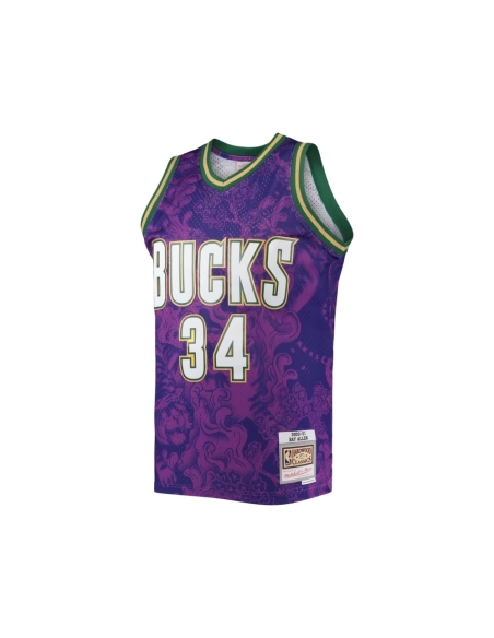 Mens Milwaukee Bucks Ray Allen Purple Hardwood Classics 2000 01 Lunar New Year Swingman Jersey,Milwaukee Bucks,NBA,JERSEY with f