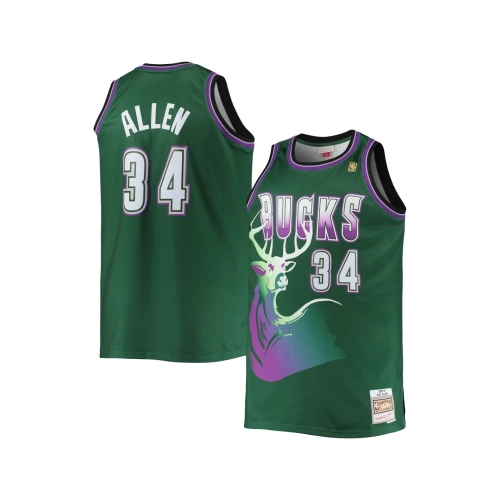 Mens Milwaukee Bucks Ray Allen Hunter Green Big Tall 1996 97 Hardwood Classics Swingman Jersey,Milwaukee Bucks,NBA,JERSEY with f