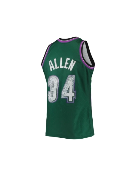 Mens Milwaukee Bucks Ray Allen Green 1996 97 Hardwood Classics NBA 75th Anniversary Diamond Swingman Jersey,Milwaukee Bucks,NBA,