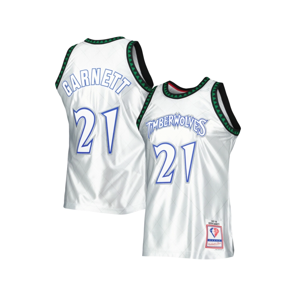 Mens Minnesota Timberwolves Kevin Garnett Platinum 1997 98 Hardwood Classics 75th Anniversary Swingman Jersey,Minnesota Timberwo