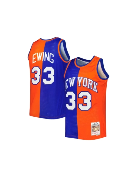 Mens New York Knicks Patrick Ewing Blue Orange Hardwood Classics 1991 92 Split Swingman Jersey,New York Knicks,NBA,JERSEY with f