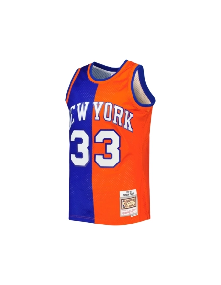 Mens New York Knicks Patrick Ewing Blue Orange Hardwood Classics 1991 92 Split Swingman Jersey,New York Knicks,NBA,JERSEY with f