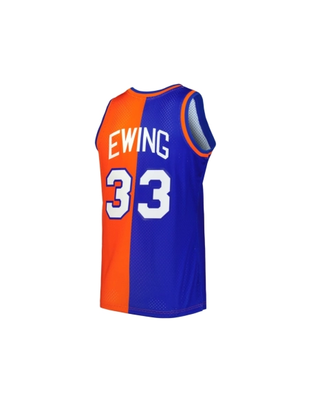 Mens New York Knicks Patrick Ewing Blue Orange Hardwood Classics 1991 92 Split Swingman Jersey,New York Knicks,NBA,JERSEY with f