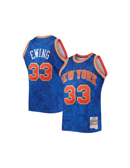 Mens New York Knicks Patrick Ewing Blue Hardwood Classics 1991 92 Lunar New Year Swingman Jersey,New York Knicks,NBA,JERSEY with