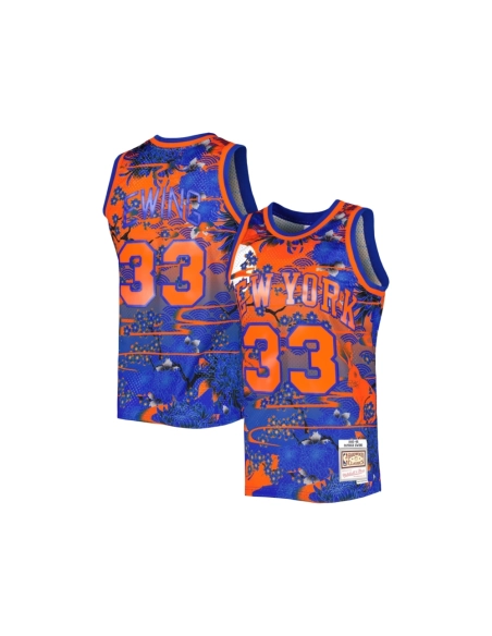 Mens New York Knicks Patrick Ewing Blue 1985 86 Hardwood Classics Lunar New Year Swingman Jersey,New York Knicks,NBA,JERSEY with
