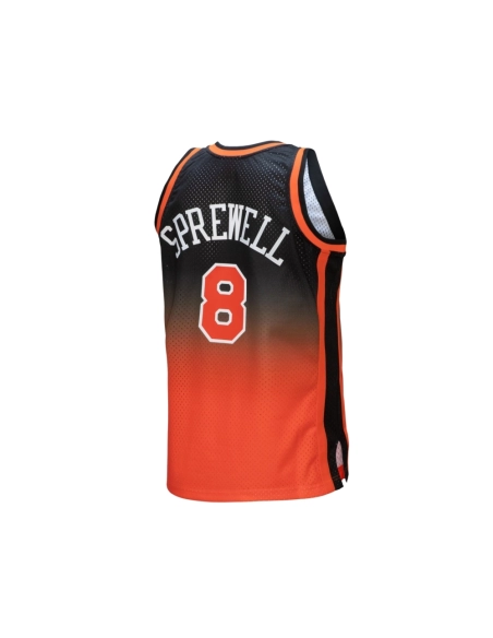 Mens New York Knicks Latrell Sprewell Orange Black 1998 99 Hardwood Classics Fadeaway Swingman Jersey,New York Knicks,NBA,JERSEY