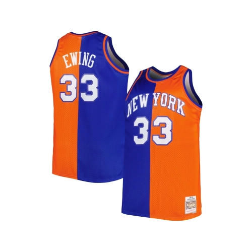 Mens New York Knicks Blue Orange Big Tall Hardwood Classics 1991 92 Split Swingman Jersey,New York Knicks,NBA,JERSEY with free s