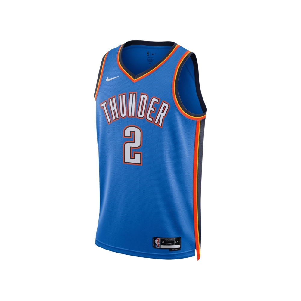 Unisex Oklahoma City Thunder Shai Gilgeous-Alexander Blue Badge Swingman Jersey - Icon Edition,Oklahoma City Thunder,NBA,JERSEY 