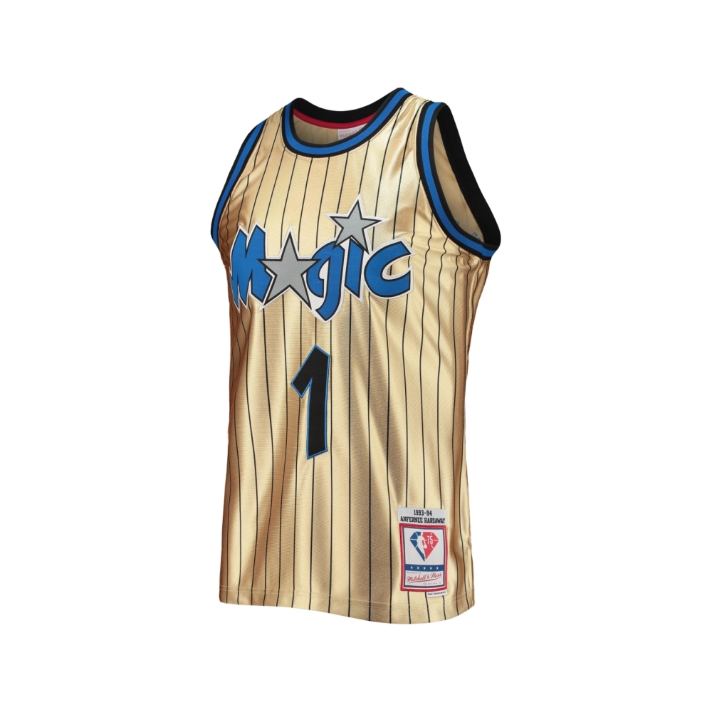Mens Orlando Magic Penny Hardaway Gold 75th Anniversary 1993 94 Hardwood Classics Swingman Jersey,Orlando Magic,NBA,JERSEY with 