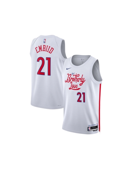 Unisex Philadelphia 76ers Joel Embiid White 2022 23 Swingman Jersey - City Edition,Philadelphia 82ers,NBA,JERSEY with free shipp