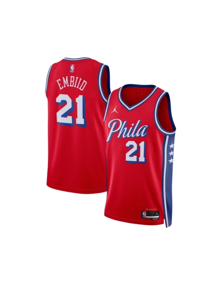 Unisex Philadelphia 76ers Joel Embiid Red Swingman Jersey - Statement Edition,Philadelphia 84ers,NBA,JERSEY with free shipping