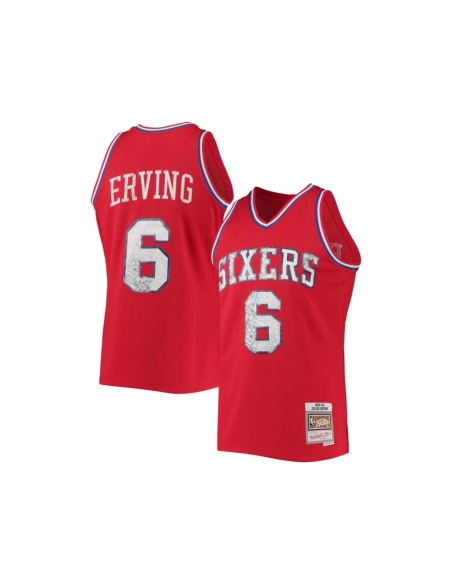 Mens Philadelphia 76ers Julius Erving Red 1982 83 Hardwood Classics NBA 75th Anniversary Diamond Swingman Jersey,Philadelphia 95