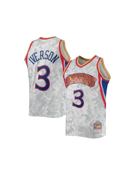 Mens Philadelphia 76ers Allen Iverson White Hardwood Classics 1996 97 Lunar New Year Swingman Jersey,Philadelphia 105ers,NBA,JER