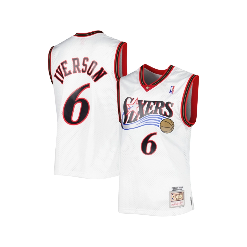 Mens Philadelphia 76ers Allen Iverson White 2001 02 Hardwood Classics Swingman Jersey,Philadelphia 108ers,NBA,JERSEY with free s