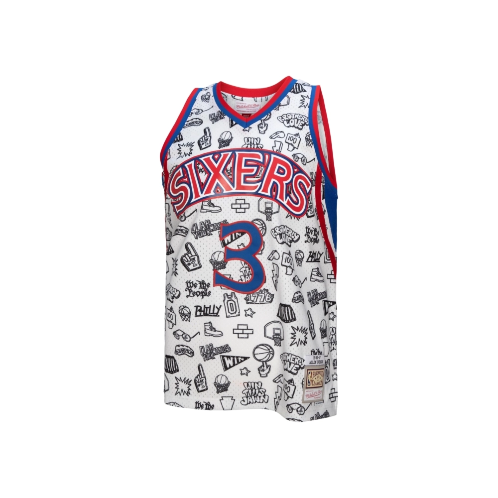 Mens Philadelphia 76ers Allen Iverson White 1996 97 Swingman Jersey,Philadelphia 109ers,NBA,JERSEY with free shipping