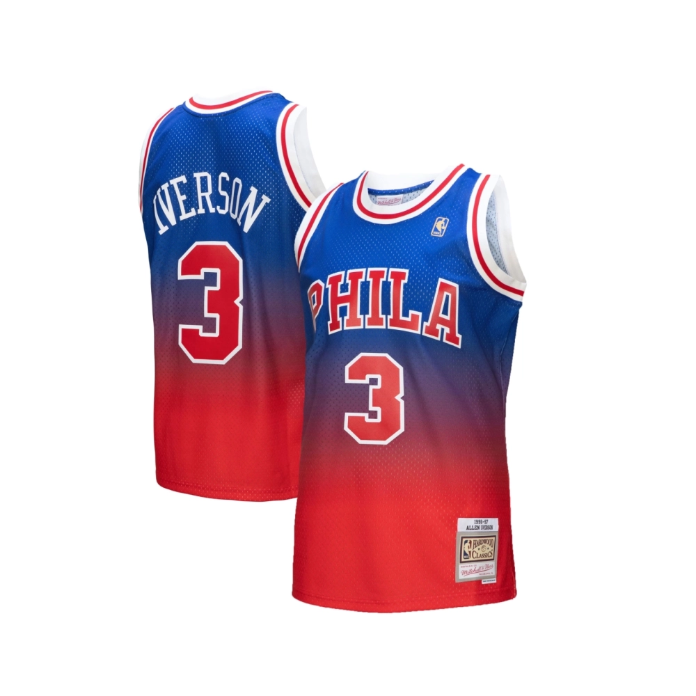 Mens Philadelphia 76ers Allen Iverson Red Royal 1996 97 Hardwood Classics Fadeaway Swingman Player Jersey,Philadelphia 115ers,NB