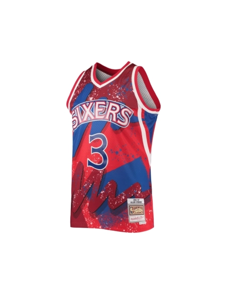 Mens Philadelphia 76ers Allen Iverson Red Hardwood Classics 1996 97 Hyper Hoops Swingman Jersey,Philadelphia 116ers,NBA,JERSEY w