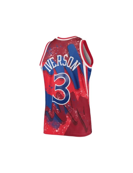 Mens Philadelphia 76ers Allen Iverson Red Hardwood Classics 1996 97 Hyper Hoops Swingman Jersey,Philadelphia 116ers,NBA,JERSEY w