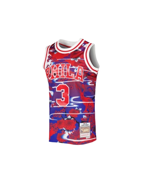 Mens Philadelphia 76ers Allen Iverson Red 1996 97 Hardwood Classics Lunar New Year Swingman Jersey,Philadelphia 121ers,NBA,JERSE