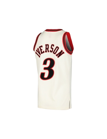 Mens Philadelphia 76ers Allen Iverson Cream Chainstitch Swingman Jersey,Philadelphia 125ers,NBA,JERSEY with free shipping
