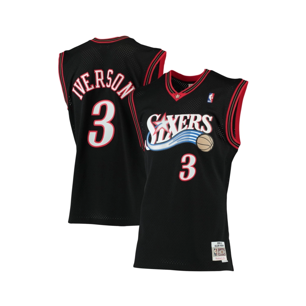 Mens Philadelphia 76ers Allen Iverson Black 2000 01 Big Tall Hardwood Classics Swingman Jersey,Philadelphia 132ers,NBA,JERSEY wi
